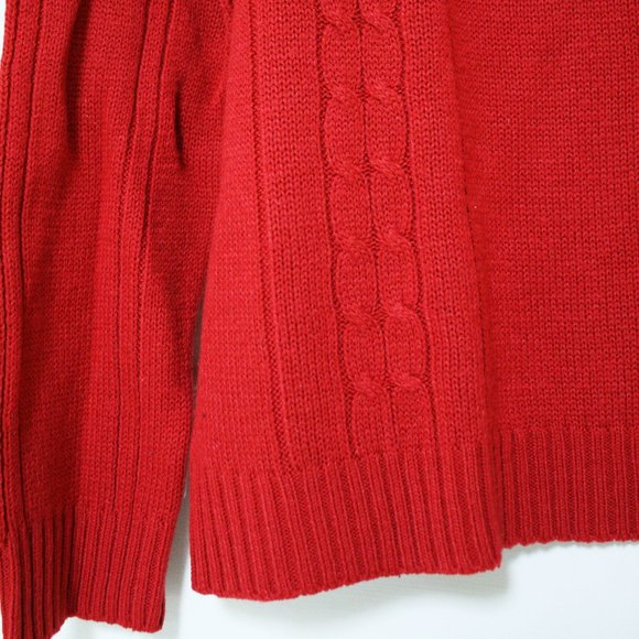 Women's Red Knitted Sweater - Picture 2 of 6